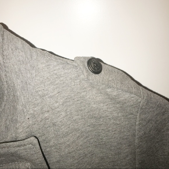 Express Military Band Comfy Button Up Gray Stretch Jacket- M - Picture 7 of 9